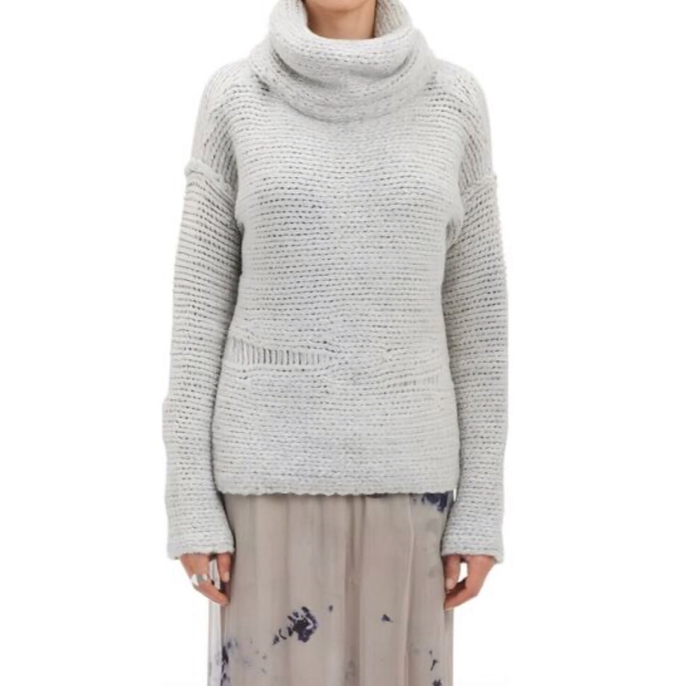 RAQUEL ALLEGRA x Barneys New York Chunky Turtleneck Sweater Grey 2